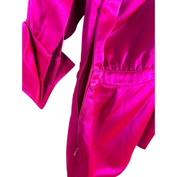 Retrofete Elio Mini Dress Satin Off Shoulder Long Sleeve Party Evening Pink XXS - Picture 10 of 13